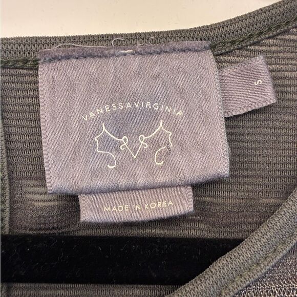 ANTHROPOLOGIE VANESSA VIRGINIA Ruffled Tiers Top Moss Women’s Size Small - Picture 9 of 11